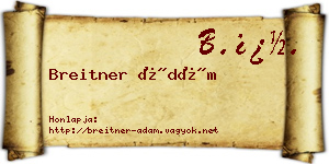 Breitner Ádám névjegykártya